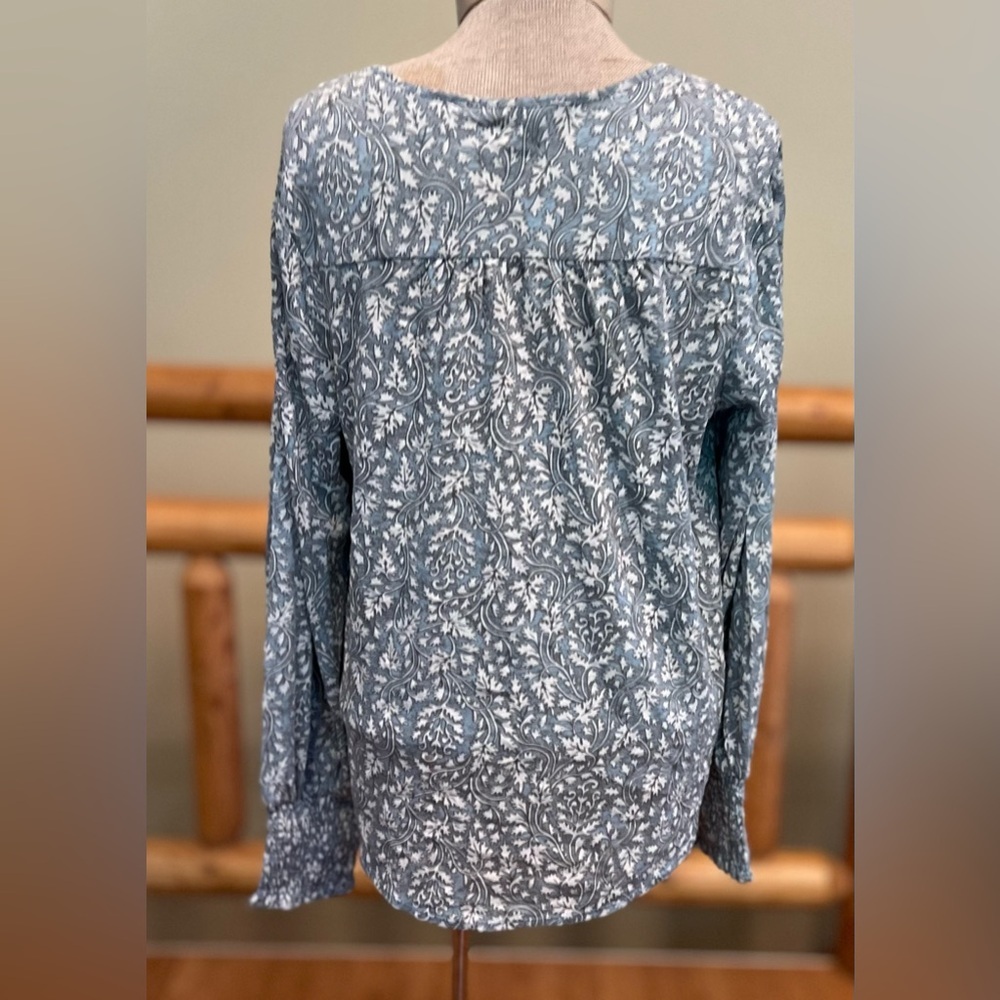 Lucky Brand Floral Keyhole Peasant Top – Size M - Picture 6 of 7